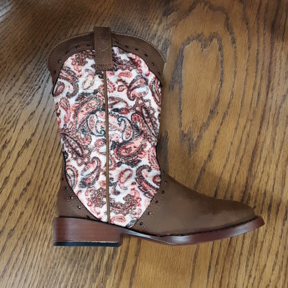 🔥New kids roper bling paisley boots/no tags